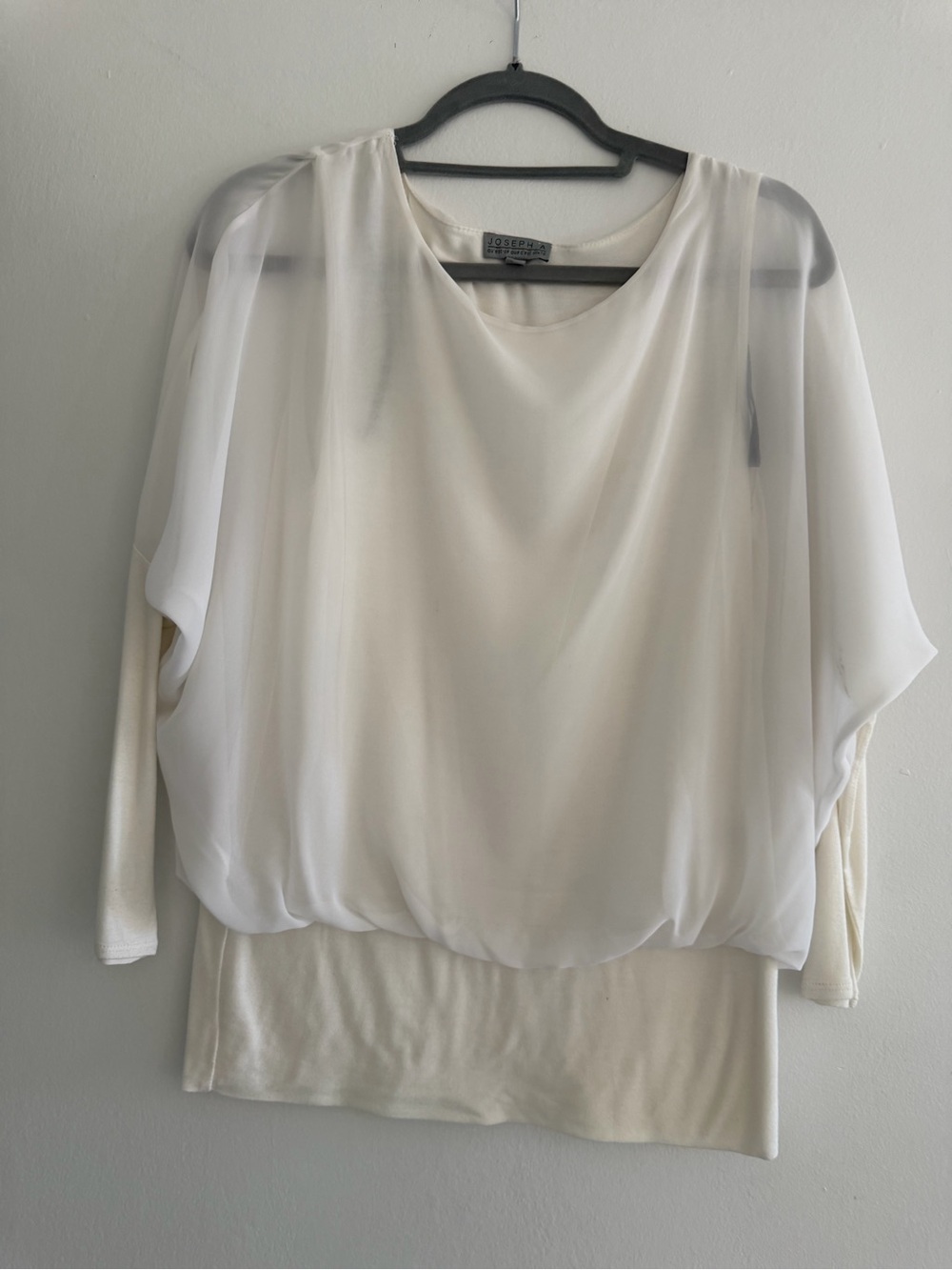 Joseph Sheer Layered Cream Blouse